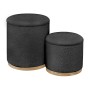 MATIC Set-2 Storage Stool-Side Table Teddy Black Fabric