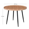 MATRIX Coffee Table D.70x52cm Natural/Metal Black