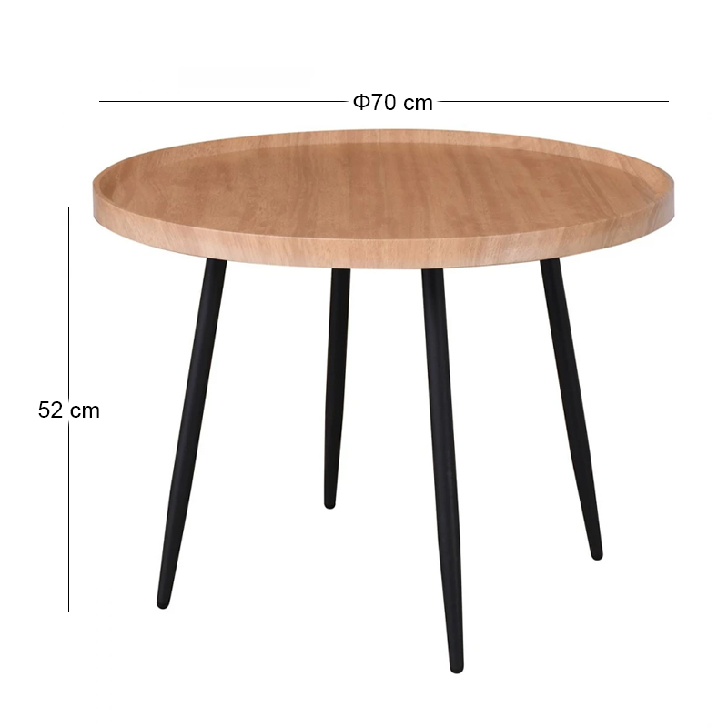 MATRIX Coffee Table D.70x52cm Natural/Metal Black