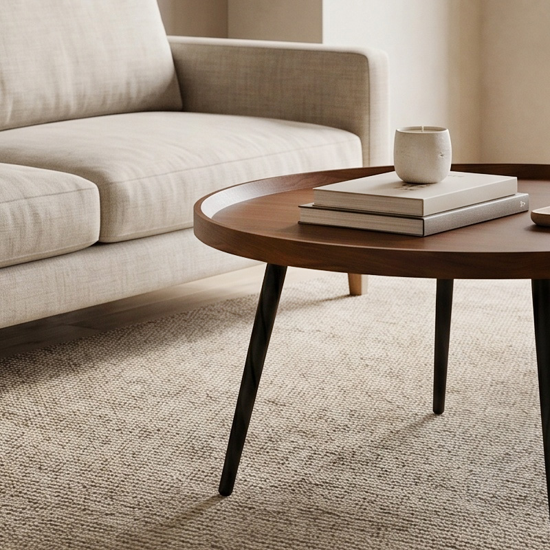 MATRIX Coffee Table D.70x52cm Walnut/Metal Black