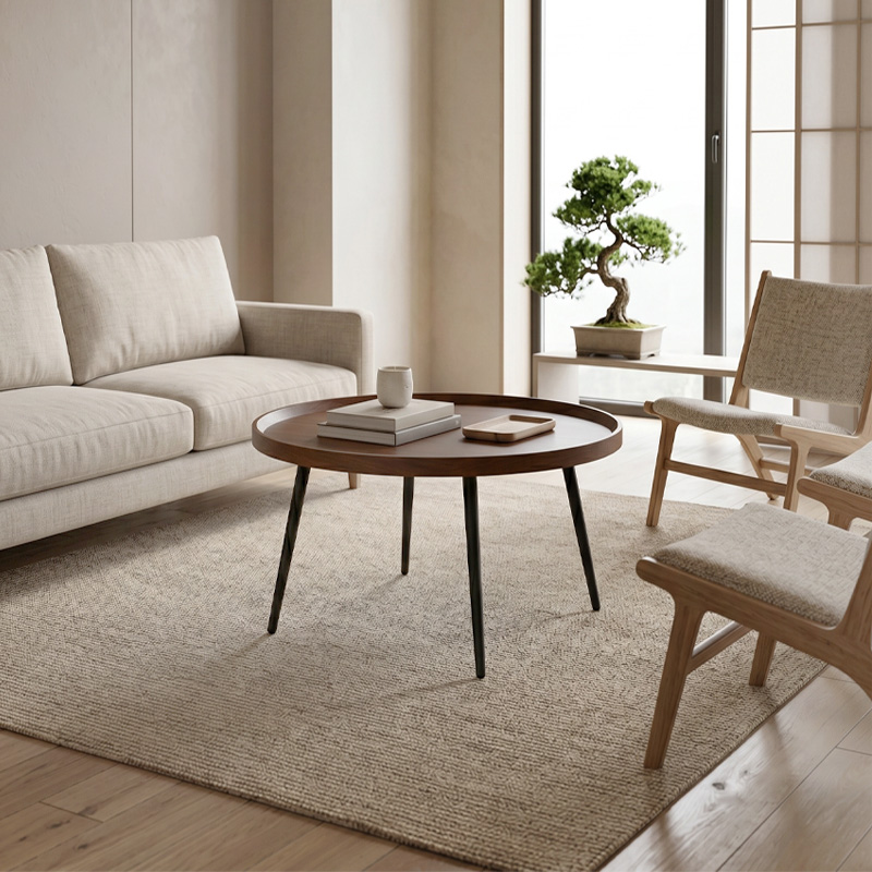 MATRIX Coffee Table D.70x52cm Walnut/Metal Black