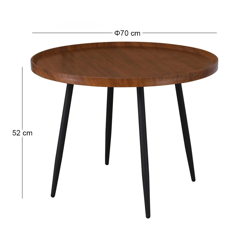MATRIX Coffee Table D.70x52cm Walnut/Metal Black