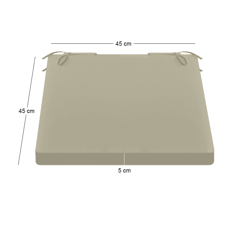 SEAT Cushion 45x45/5cm Light Brown (Beige)