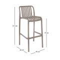 MODA Stackable Bar Stool-Pro PP-UV Mocha