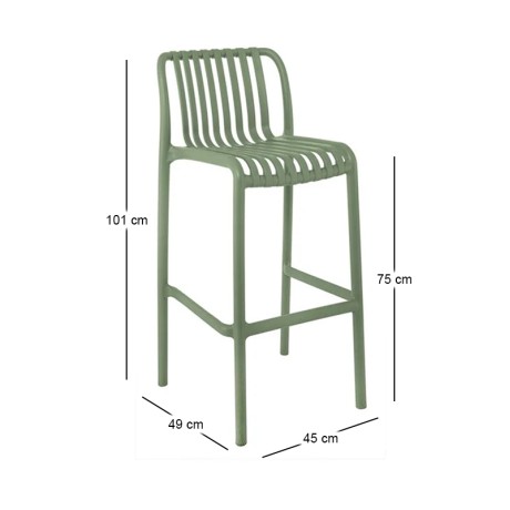 MODA Stackable Bar Stool-Pro PP-UV Green