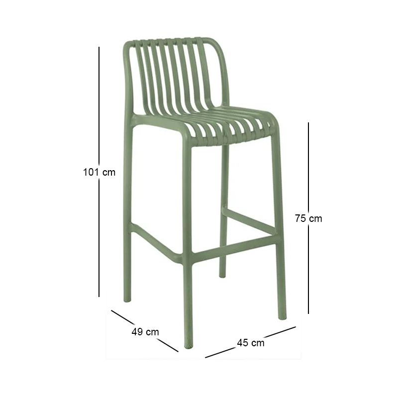 MODA Stackable Bar Stool-Pro PP-UV Green