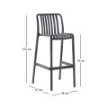 MODA Stackable Bar Stool PP-UV Anthracite
