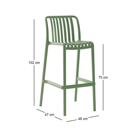 MODA Stackable Bar Stool PP-UV Green