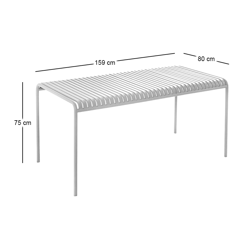MODIAL Table 159x80cm Metal White