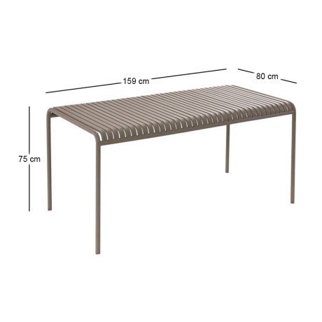 Τραπέζι κήπου Modial μεταλλικό χρώμα cappuccino 159x80x75εκ.