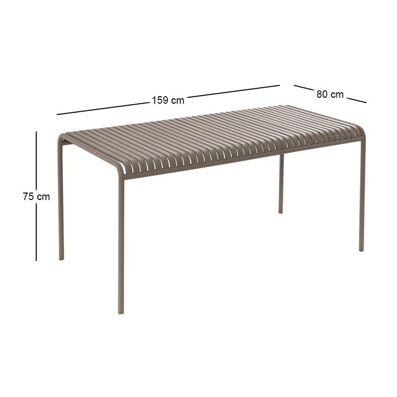 MODIAL Table 159x80cm Metal Cappuccino