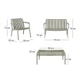 MODO Set Σαλόνι Κήπου PP-UV Olive Green: Καναπές + 2 Πολυθρόνες + Τραπεζάκι Τραπεζάκι+Καναπέ+2 Πολυθρόνες