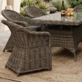 MONTANA Set Alu Table 160x90+6 Armchairs Grey Brown Wicker