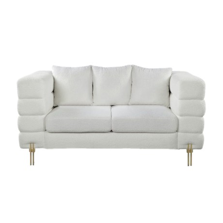 MORRIS Sofa 2-Seater White Teddy Fabric