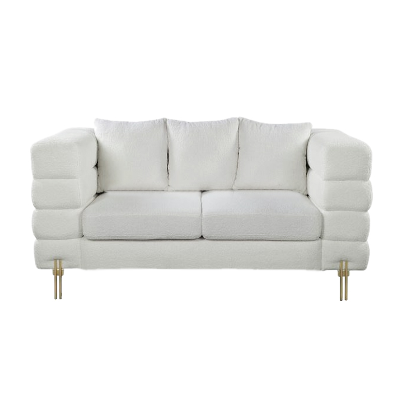 MORRIS Sofa 2-Seater White Teddy Fabric