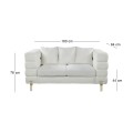 MORRIS Sofa 2-Seater White Teddy Fabric