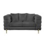 MORRIS Sofa 2-Seater Black Teddy Fabric