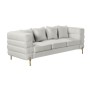 MORRIS Sofa 3-Seater White Teddy Fabric