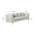 MORRIS Sofa 3-Seater White Teddy Fabric