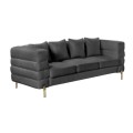 MORRIS Sofa 3-Seater Black Teddy Fabric