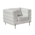 MORRIS Armchair White Teddy Fabric