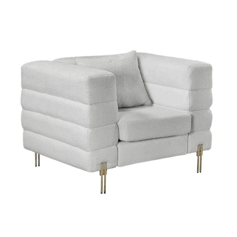 MORRIS Armchair White Teddy Fabric