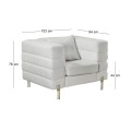 MORRIS Armchair White Teddy Fabric
