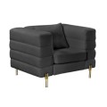 MORRIS Armchair Black Teddy Fabric