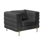 MORRIS Armchair Black Teddy Fabric