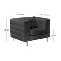 MORRIS Armchair Black Teddy Fabric