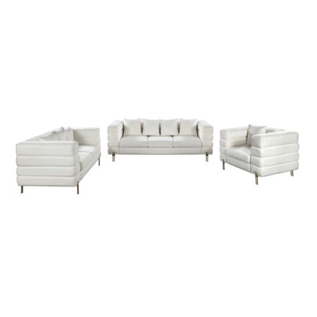 MORRIS Lounge Set (3-S+2-S+1-S) White Teddy Fabric
