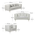 MORRIS Lounge Set (3-S+2-S+1-S) White Teddy Fabric