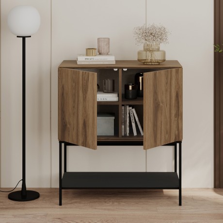 Amira Megapap melamine concole in walnut Ud - black wood 80x40x90cm.