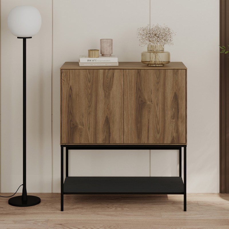 Amira Megapap melamine concole in walnut Ud - black wood 80x40x90cm.