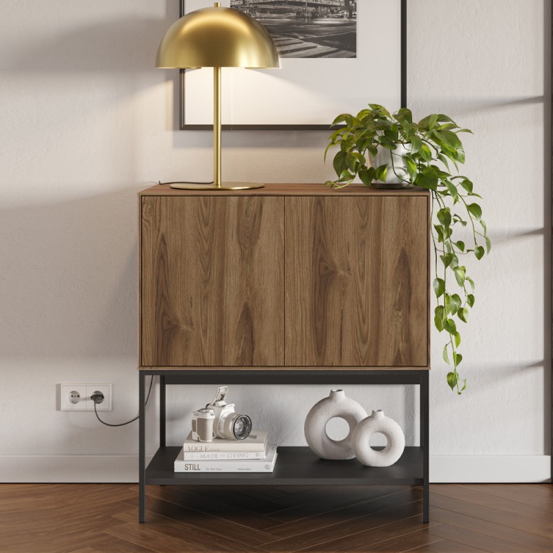 Amira Megapap melamine concole in walnut Ud - black wood 80x40x90cm.