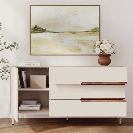 Arch Megapap melamine concole in sandstone color 150x40x78.4cm.
