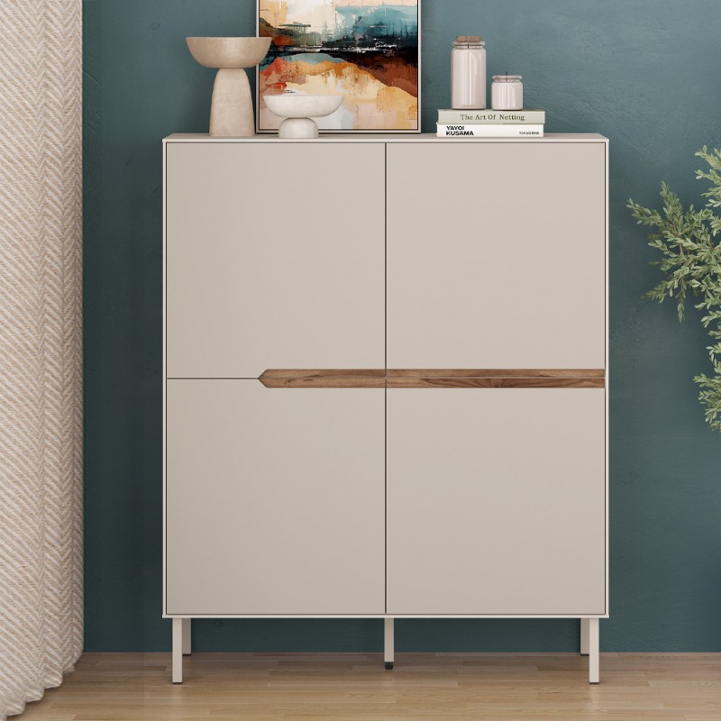 Arch Megapap melamine concole in sandstone color 98x40x120,5cm.