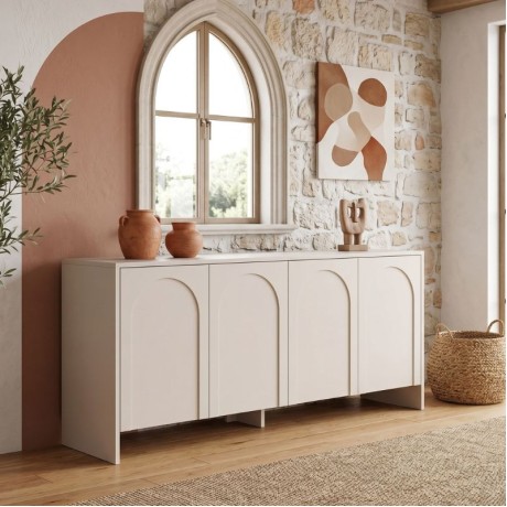 Aurelia Megapap melamine console in cream color 180x45x80cm.