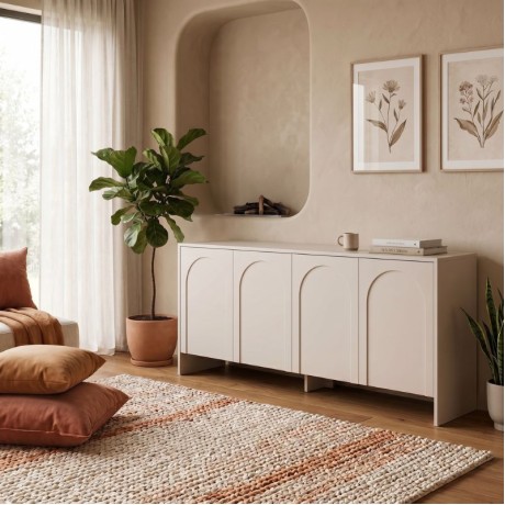 Aurelia Megapap melamine console in cream color 180x45x80cm.