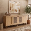 Bohemian Megapap melamine console in oak color 180x40x75cm.