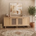 Bohemian Megapap melamine console in oak color 180x40x75cm.