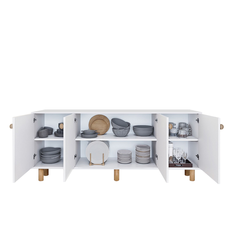Bohemian Megapap melamine console in white - oak color 180x40x75cm.