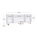 Bohemian Megapap melamine console in white - oak color 180x40x75cm.
