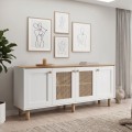 Bohemian Megapap melamine console in white - oak color 180x40x75cm.