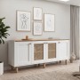 Bohemian Megapap melamine console in white - oak color 180x40x75cm.