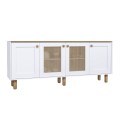 Bohemian Megapap melamine console in white - oak color 180x40x75cm.
