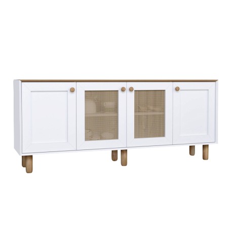 Bohemian Megapap melamine console in white - oak color 180x40x75cm.