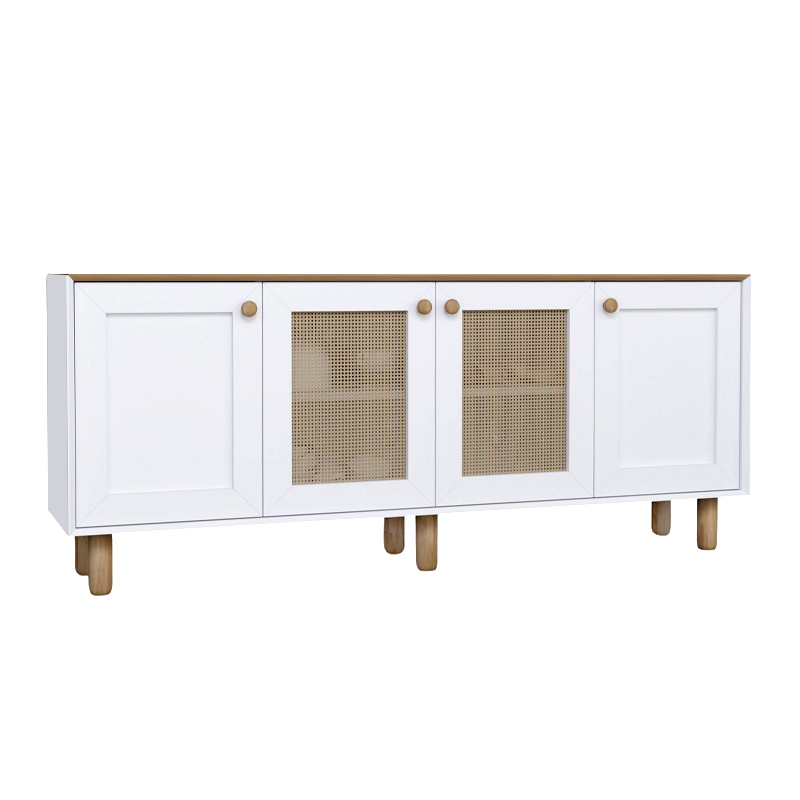 Bohemian Megapap melamine console in white - oak color 180x40x75cm.