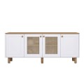 Bohemian Megapap melamine console in white - oak color 180x40x75cm.