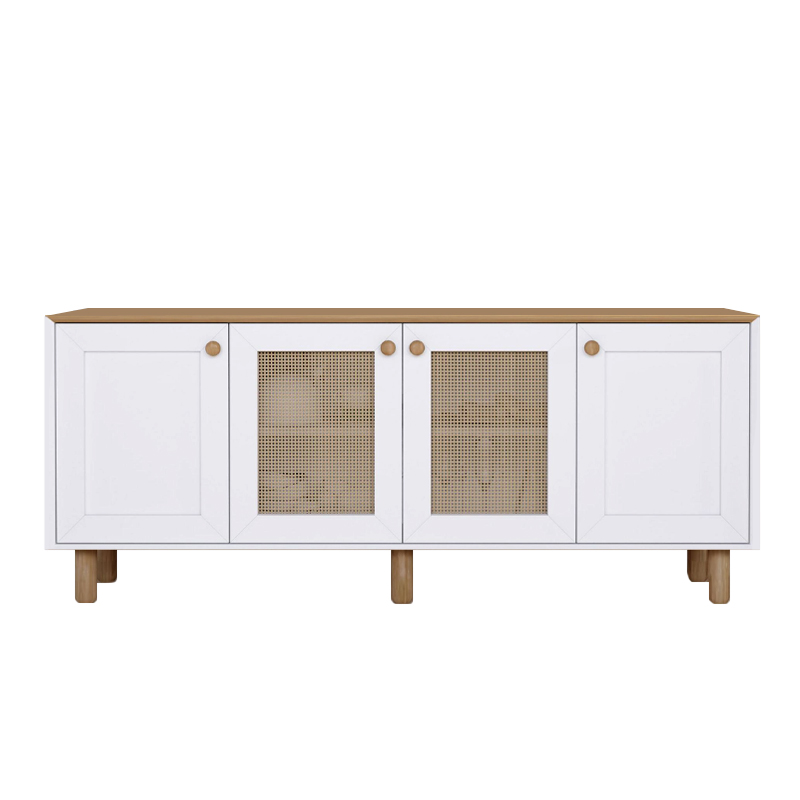 Bohemian Megapap melamine console in white - oak color 180x40x75cm.